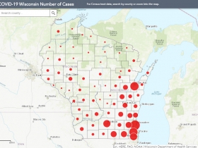 May 17 COVID-19 Wisconsin Case Map