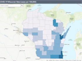 May 29 COVID-19 Wisconsin Cases Per 100,000 Residents Map