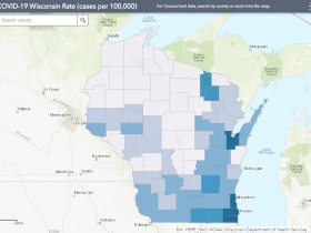 May 31 COVID-19 Wisconsin Cases Per 100,000 Residents Map