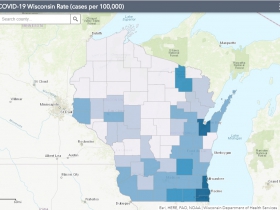 June 1 COVID-19 Wisconsin Cases Per 100,000 Residents Map