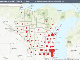 June 1 COVID-19 Wisconsin Case Map