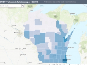 June 11 COVID-19 Wisconsin Cases Per 100,000 Residents Map