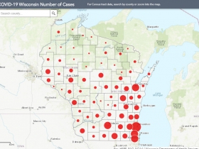 June 19 COVID-19 Wisconsin Case Map