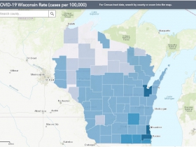 July 4 COVID-19 Wisconsin Cases Per 100,000 Residents Map