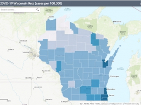 July 11 COVID-19 Wisconsin Cases Per 100,000 Residents Map