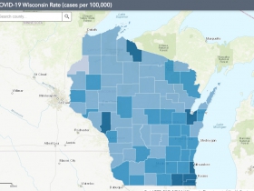 August 2nd COVID-19 Wisconsin Cases Per 100,000 Residents Map