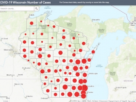August 9th COVID-19 Wisconsin Case Map