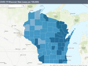 October 10th COVID-19 Wisconsin Cases Per 100,000 Residents Mape