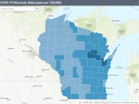 October 21st COVID-19 Wisconsin Cases Per 100,000 Residents Map