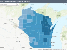 October 31st COVID-19 Wisconsin Cases Per 100,000 Residents Map
