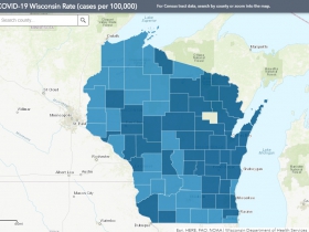 November 17th COVID-19 Wisconsin Cases Per 100,000 Residents Map