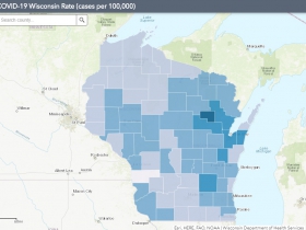 November 26th COVID-19 Wisconsin Cases Per 100,000 Residents Map