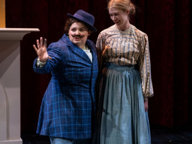 Milwaukee Repertory Theater presents Little Women in the Quadracci Powerhouse January 16 – February 18, 2024. Pictured Amelio García and Katie Peabody.  Photo by Michael Brosilow.