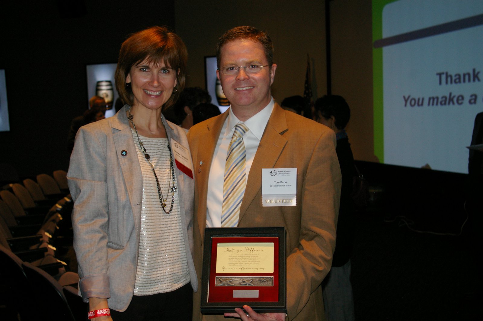 Brenda Campbell, Executive Director of Make A Difference Wisconsin, and Tom Parks