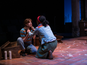 Rebecca Kent and Tyler Cruz in Renaissance Theaterworks’ production of “Cardboard Piano” by Hansol Jung