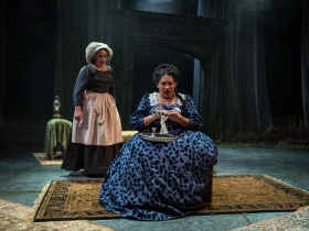 Kaylene Howard and Emily Vitrano in Renaissance Theaterworks’ production of The Moors by Jen Silverman