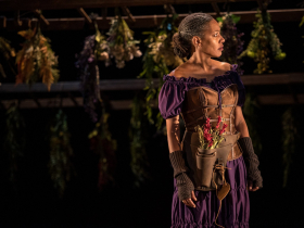 Marti Gobel as Elizabeth Sawyer (The Witch) in Renaissance Theaterworks' WITCH