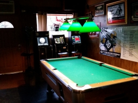 Pool table at the Squirrel Cage