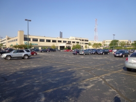 Schlitz Park parking lot at 8:30 a.m.