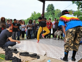 Breakdancing Tournament at the Arlington Heights Park Bandshell.