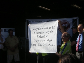 Congratulations to the Wisconsin Bicycle Federation On your new digs, Cream City Cycle Club