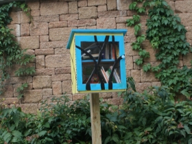 Little Free Library at the Urban Ecology Center Menomonee Valley Branch.