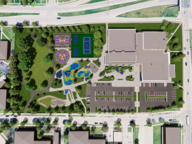 Aerial View of Neighborhood Center Plan
