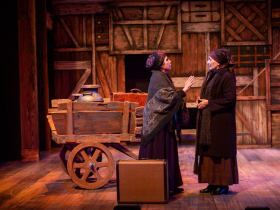 Sara Stern (Yente) and Janet Metz (Golde) in Skylight Music Theatre’s production of Fiddler on the Roof running October 3-26, 2025.