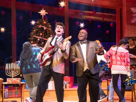 Joey Chelius and Shawn Holmes in Skylight Music Theatre’s production of A Jolly Holiday: Celebrating Disney’s Broadway Hits