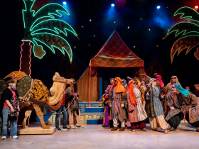 Shaun Martin, Joseph’s brothers, and cast in Skylight Music Theatre’s production of Joseph and the Amazing Technicolor® Dreamcoat, running November 14 through December 28, 2025