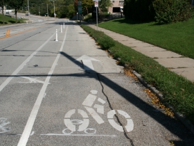 Protected Bike Lane on N. Hawley Rd.