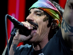 Anthony Kiedis, greets the fans at the American Family Insurance Amphitheater