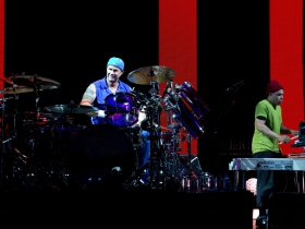 Chad Smith and drum tech wiz, Chis Warren