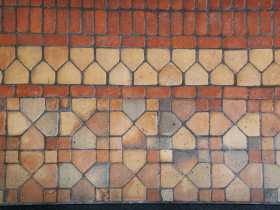 Flandria tile in the vestibule of the Florentine Manor on Prospect Ave.