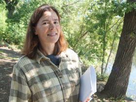 Beth Wentzel, senior project manager with the Milwaukee Metropolitan Sewerage District, oversees the engineering of the Kletzsch fishway. Through the Waterway Restoration Partnership, MMSD is also working on fish passage solutions for Estabrook Falls and the former North Avenue Dam.