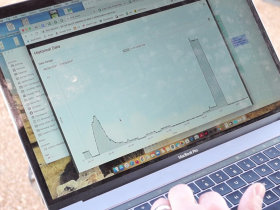 The P4 data dashboard showing the water level measured in the underground cistern at Green Tech Station