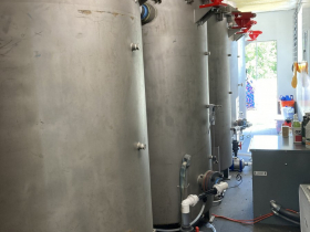 A series of ozonation tanks inside Rapid Radicals’ Torrent3 containerized system