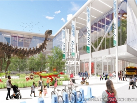 Conceptual design for the Milwaukee Public Museum back plaza