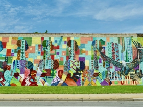 This George Gist mural, painted in 2016, adorns a wall of the Wisconsin Black Historical Society