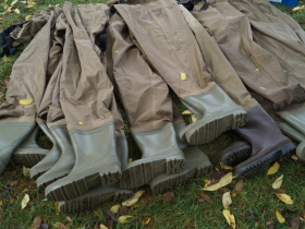 Milwaukee County Parks provided waders for the students to explore the Milwaukee River