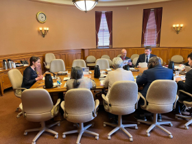 Allison Madison, program manager for Wisconsin Salt Wise, testifies in favor of 2023 Wisconsin Senate Bill 52 at the State Capitol in March 2023