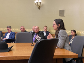Dr. Hilary Dugan testifies in favor of 2023 Wisconsin Senate Bill 52 at the State Capitol in March 2023