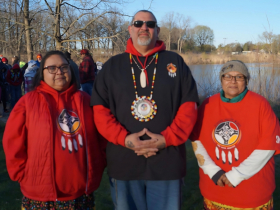 Winona Grieger, Ron Grieger Jr., and Maryann Galicia of the Indigenous-led nonprofit organization Strong Native Minds