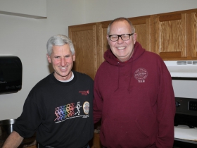 Steve Cullen’s former Washington High School classmates, volunteers Eddy Sadowsky WHS 73 and Jim Carroll WHS 71. 