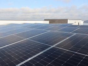 Solar array on Marcia P. Coggs Human Services Center.