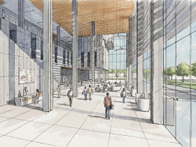 Conceptual rendering of new courthouse interior