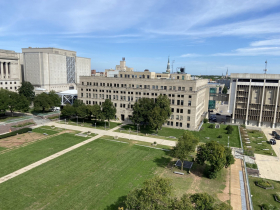 Safety Building overlooking MacArthur Square