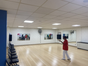 Arcola Edwards in the dance studio at Clinton Rose Senior Center