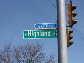 N. 27th Street and W. Highland Boulevard (Dr. R. E. McCrory Honorary)