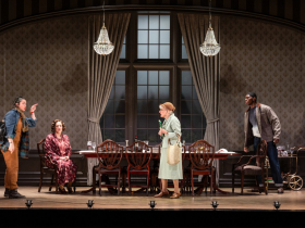 Milwaukee Repertory Theater presents Mrs. Christie April 14 – May 10, 2026. Pictured L to R: Zoë Sophia Garcia, Alex Keiper, Dale Hodges, Blake Hamilton Currie